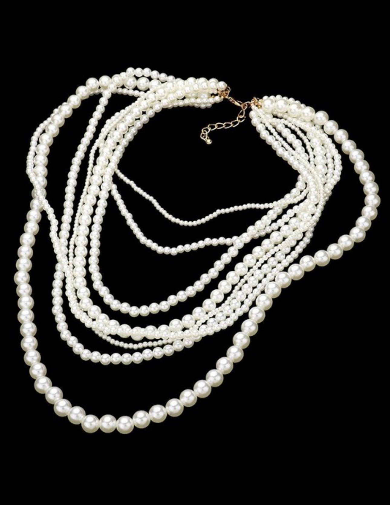 Pearl Beaded Multi Layered Necklace